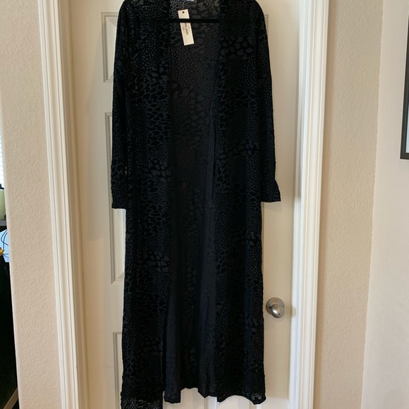 ❤️NEW S Black Stretch Duster Cardigan Jacket - Picture 5 of 7